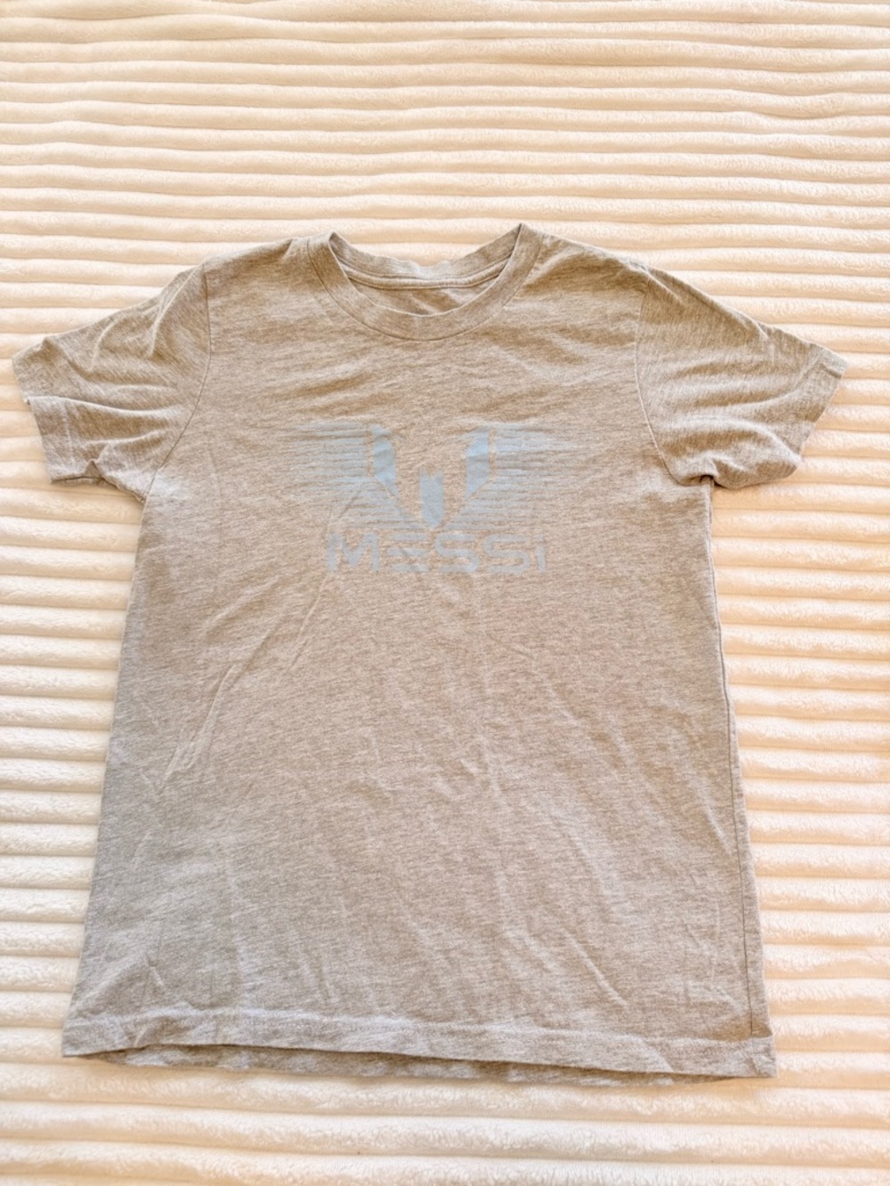 Light Gray Messi Graphic Crew Neck T-Shirt